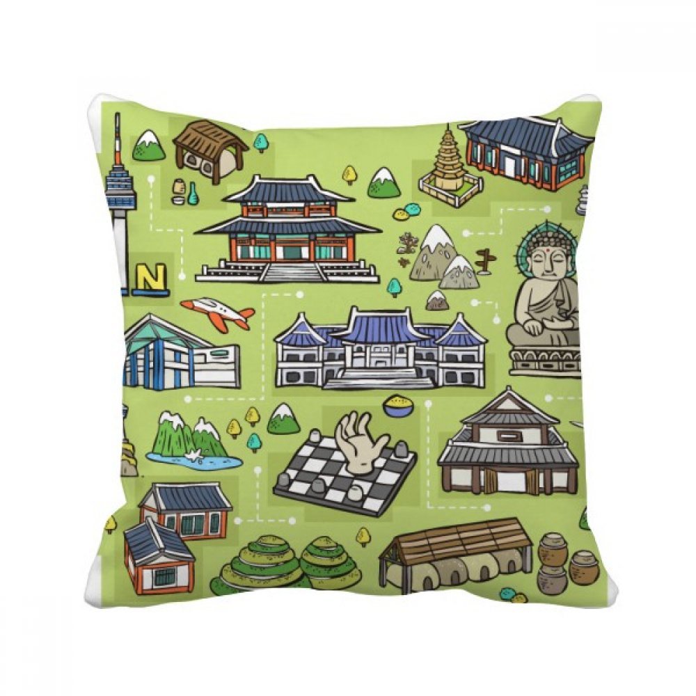 Coussin Michigan Pizza Tour Carré 40x40 cm avec Housse Multicolore pour Décoration Canapé
