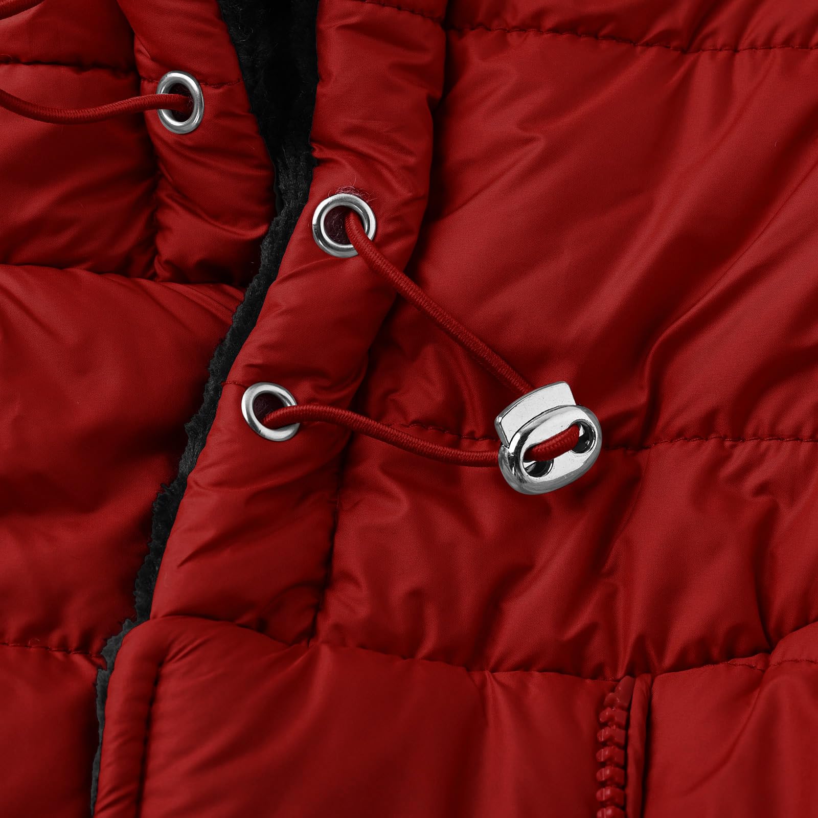 EMATOP Wintermantel Damen Warm Gefüttert Steppjacke Lange Elegant Damenmantel Langarm Winter Parka Jacke mit Kapuze Winterparka Mantel Einfarbig Bequemes Sportjacke Winddicht Outdoorjacke