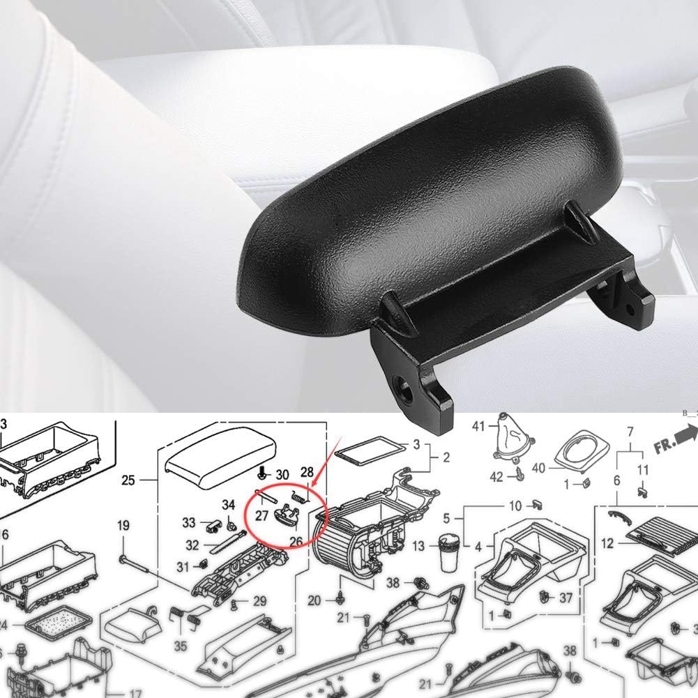 Qiilu Armrest Cover Lock Center Console Lid Latch For Honda Civic 2006-11 83451-SNA-A01ZA (B)
