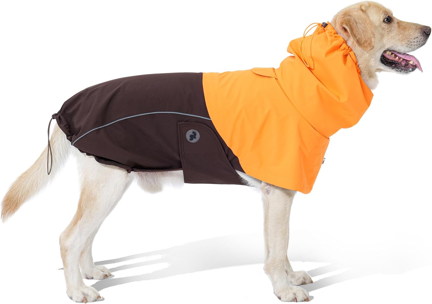 RS Dog Raincoat, All-Weather Jacket, Waterproof, Windproof & Lightweight, Teflon™ Fabric Protector (Bright Orange, X-Small)