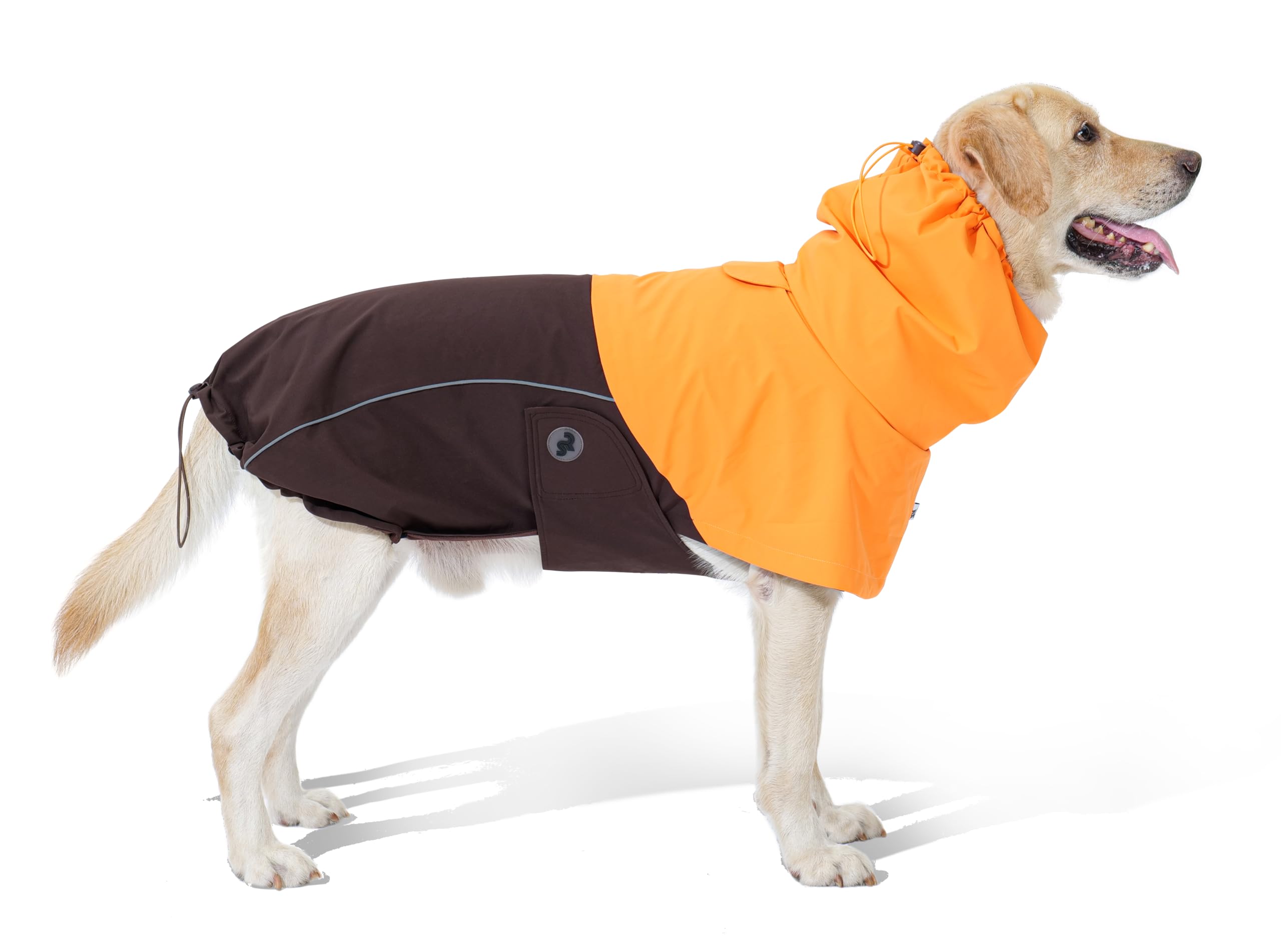 RS Dog Raincoat, All-Weather Jacket, Waterproof, Windproof & Lightweight, Teflon™ Fabric Protector (Bright Orange, X-Small)