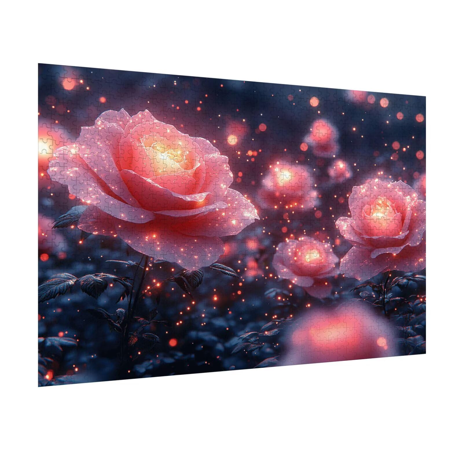 1500 sztuk puzzli dla dorosłych marzycielskie wymagające gry logiczne, n | Puzzle dla dorosłych róża, litery z tyłu, ciasne dopasowanie puzzli, rodzinne zajęcia wewnętrzne, wystrój domu