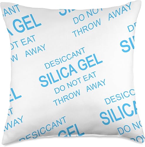 Silica Gel Throw Pillow Co. Paquete de gel de sílice, almohada desecante divertida y divertida de color azul claro, 18 x 18 pulgadas, multicolor