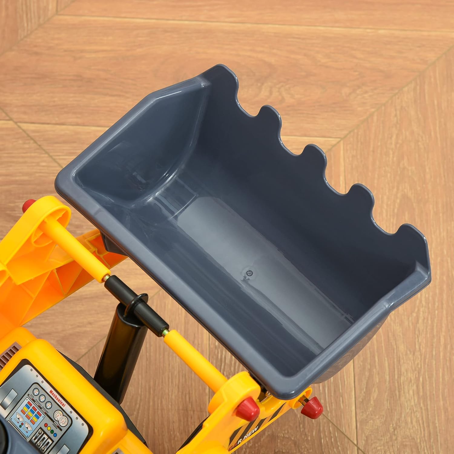 Yellow and Gray Kids Ride-On Bulldozer with Storage