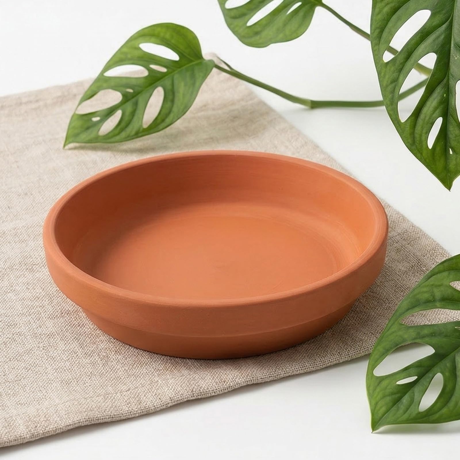 iplusmile 12 Pezzi Sottovaso Rotondo in Terracotta per Vaso da Esterno, Raccoglie Acqua in Eccesso e Previene umidità, Elegante Vassoio per Piante da Balcone e Giardino