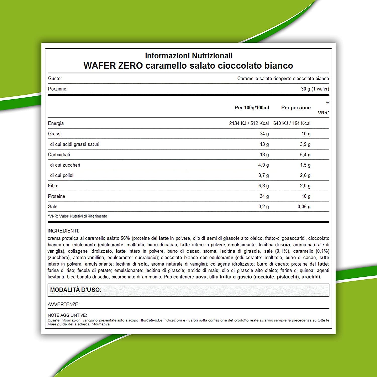 WHY NATURE WAFER ZERO - Cialda di Wafer con Ripieno Proteico - Snack Proteici Senza Glutine - Box da 24 Pezzi - 35 gr (Caramello Salato e Cioccolato Bianco)