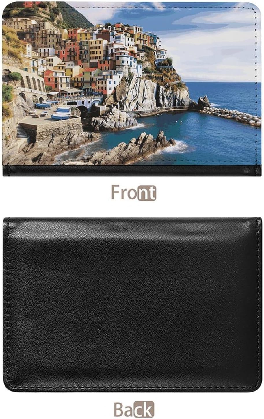 Cute Passport Holder for Travel,Personalized Multi-Functional Passport Cover with Card Slots,Slim Cinque Terre Scenery Printed Passport Wallet for Women Men