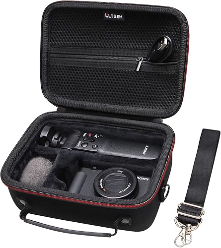 LTGEM - Funda rígida de EVA para cámara de vlog digital Sony ZV-1 ZV-1F - Bolsa protectora de viaje con correa negro