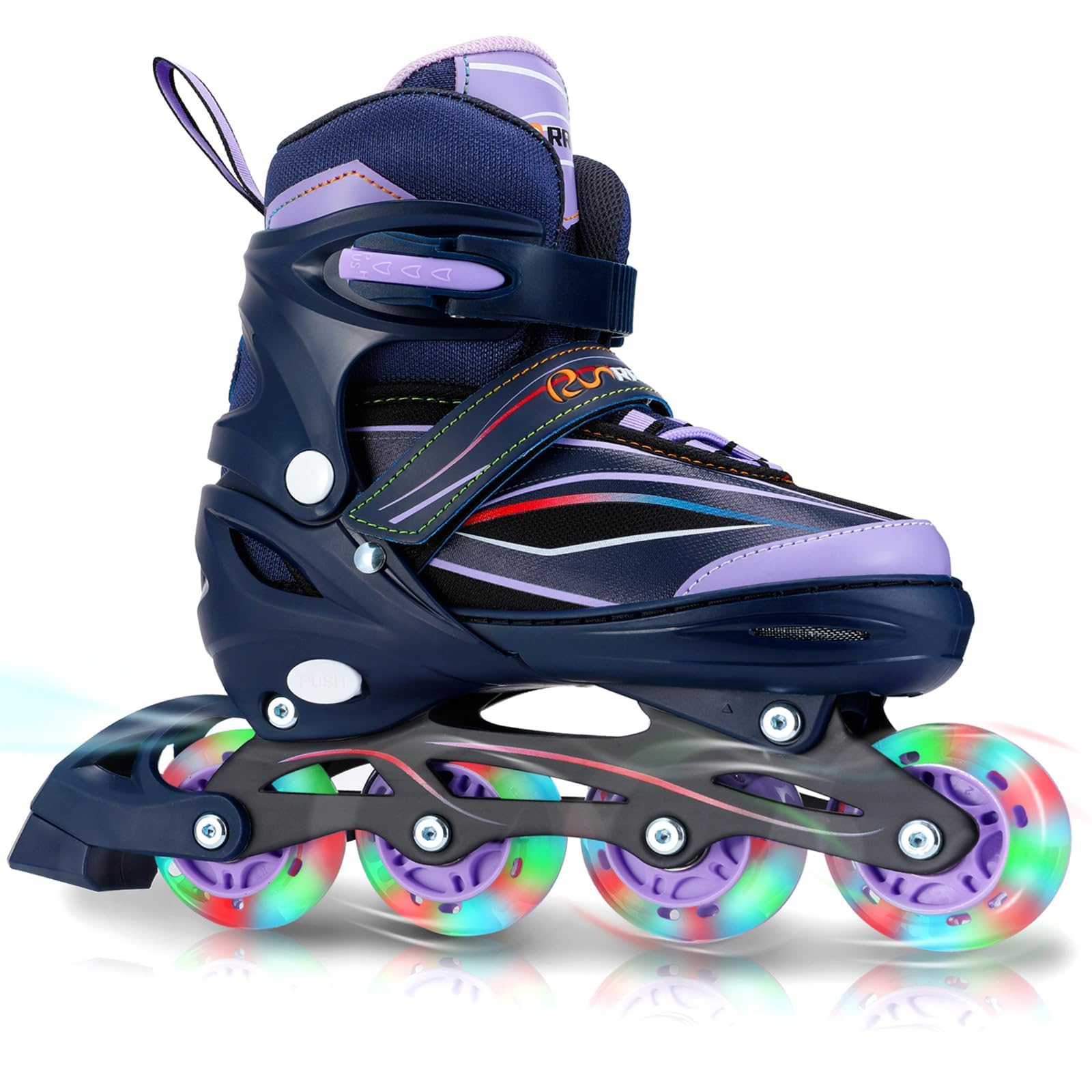 RunRRIn Adjustable Kids Inline Skates for Boys Girls with Full Light Up Wheels - Roller Skates for Kids Ages 6-12, Toddler Ages 3-5, Youth Women Beginners Outdoor Indoor