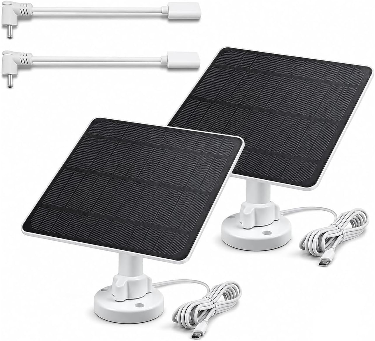 WORGO 5W Solar Panel for Ring Camera, 2 Pack Solar Charger with USB-C