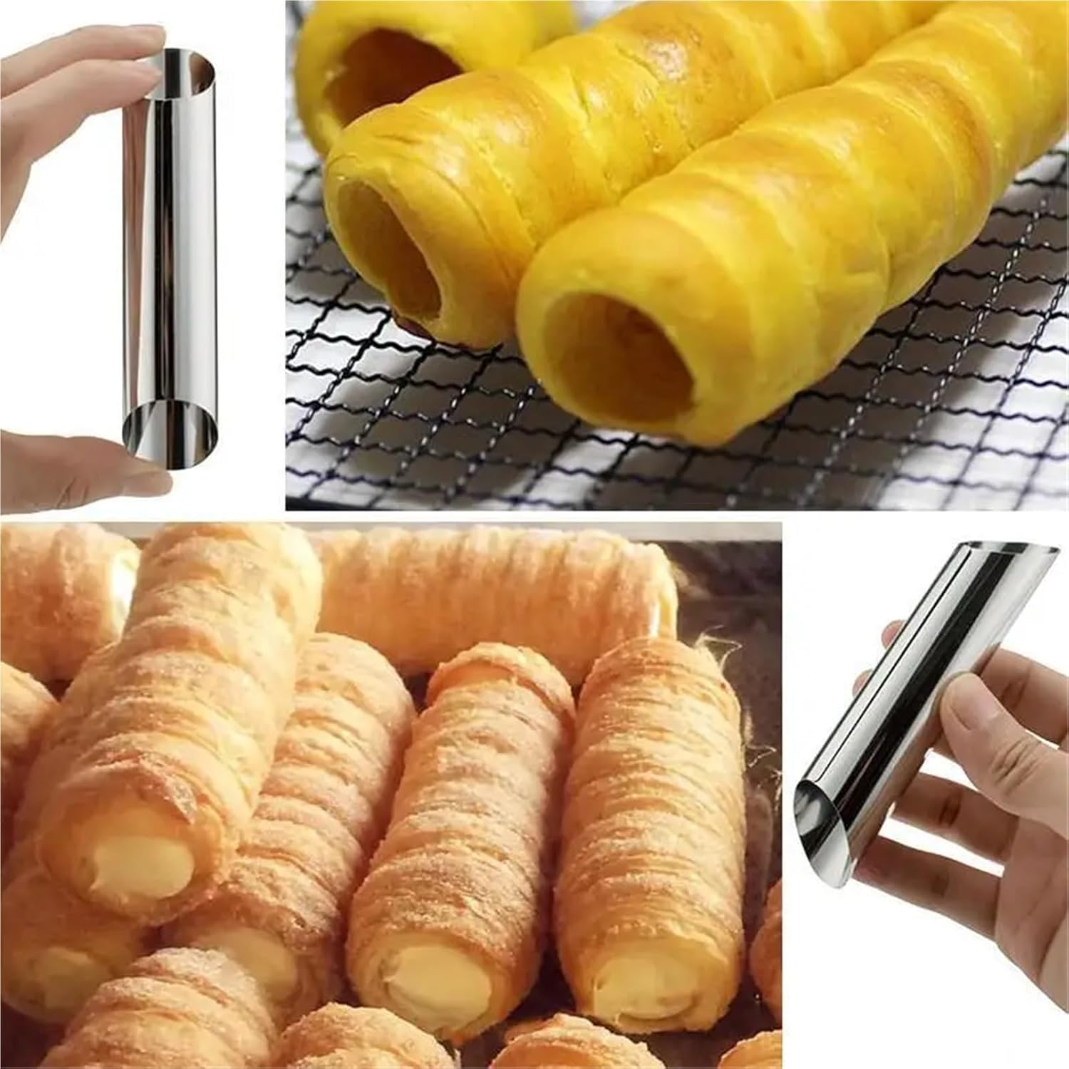 5/10PCS Stainless Steel Cream Horn Mould Cannoli Tubes Pastry Baking Mold Kitchen Baking Tool(10PCS)