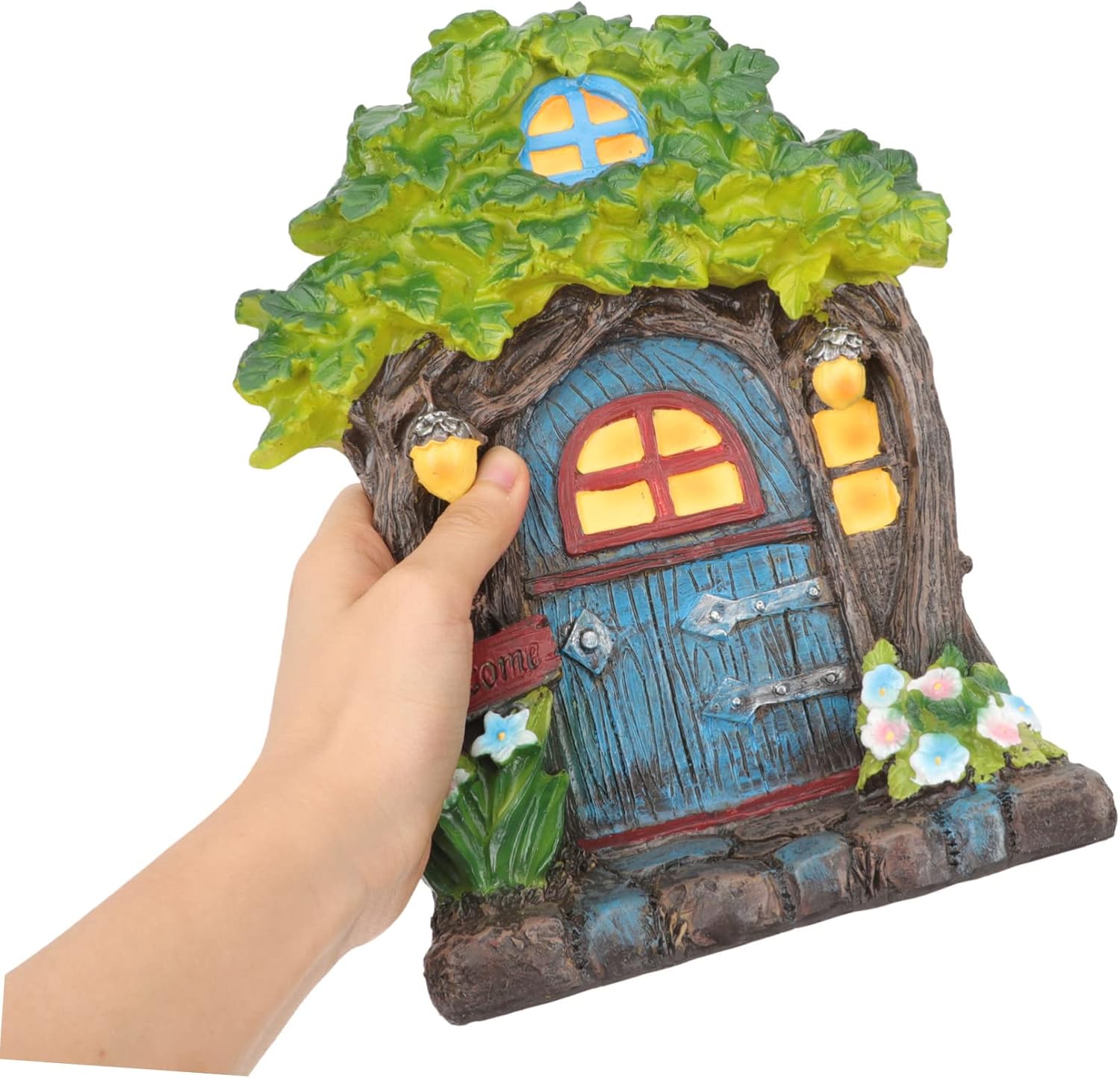 balacoo Outdoor Miniature Fairy House Door Decorative Resin Ornament for Garden and Balcony Layout Accessory for Home and Garden Decor
