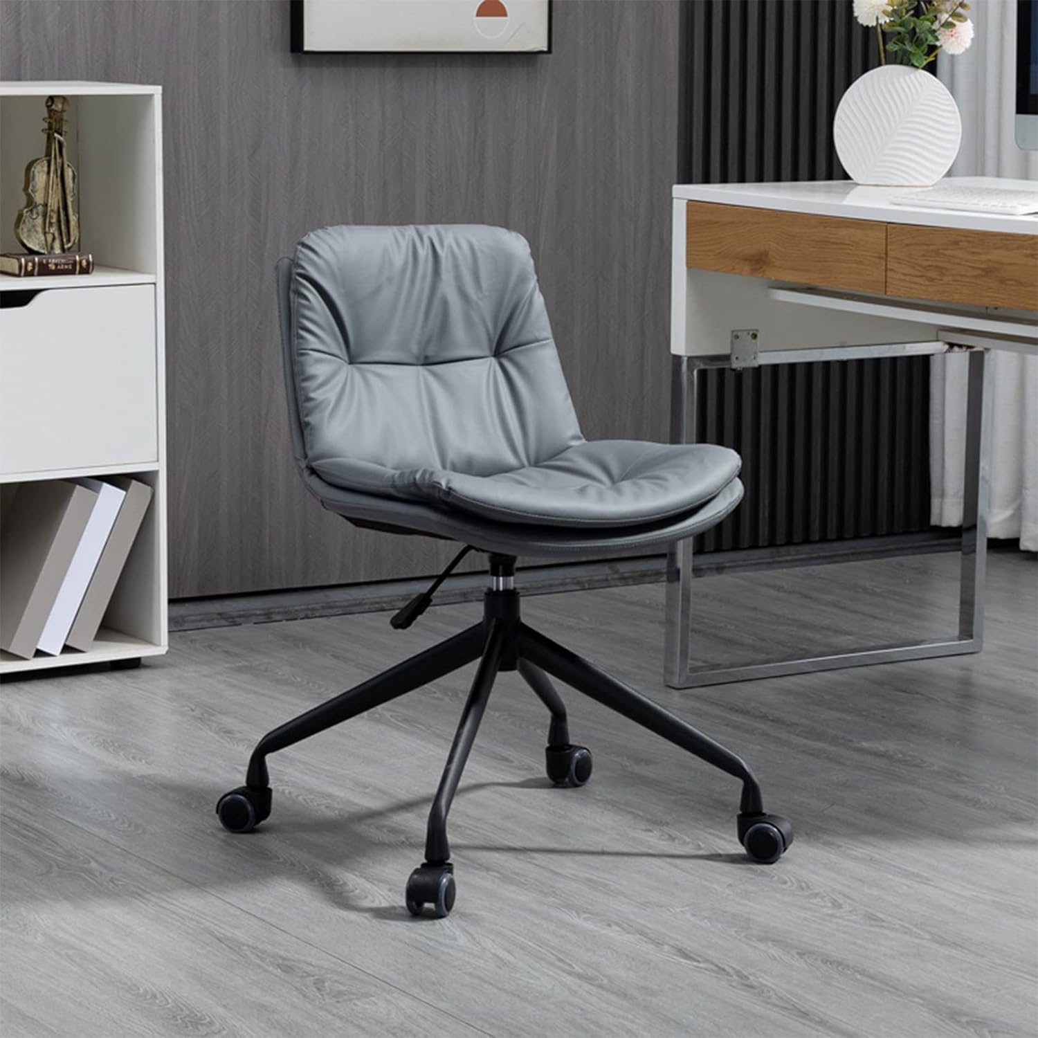 Chaise de coiffeuse élégante pour chambre, siège pivotant confortable et compact