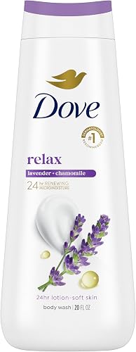 Dove Relaxing Body Wash Soothes and Soothes Skin, Lavender Oil and Chamomile, Effectively Washes Off Bacteria and Nourishes Your Skin, 625 ml