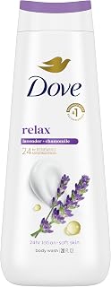 Dove Body Wash Relax Lavender Oil & Chamomile for 24hr Lotion-Soft Skin Moisturizing Skin Cleanser with No Sulfates No Parabens 20 oz