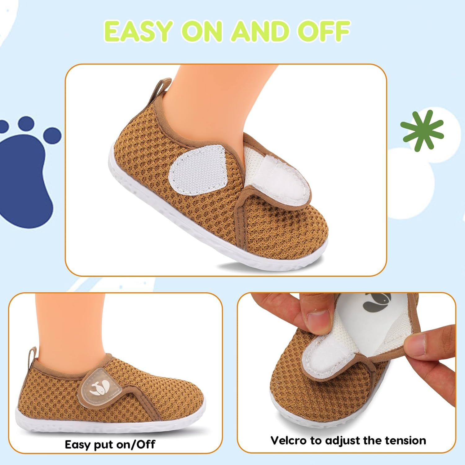 FEETCITY Baby Boys Girls First Walking Shoes Infant Sneakers Crib Shoes Breathable Lightweight Slip On Shoes - Image 3