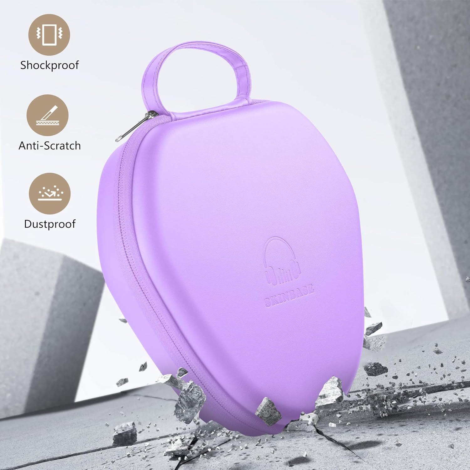 for Airpods Max Case Cover,Smart Case with Sleep Mode Made by Air pods,Compatible with Apple AirPods Max,Protective Carry Travel Cover Air Pods Pro Max Cases,Headphone,Purple+Purple