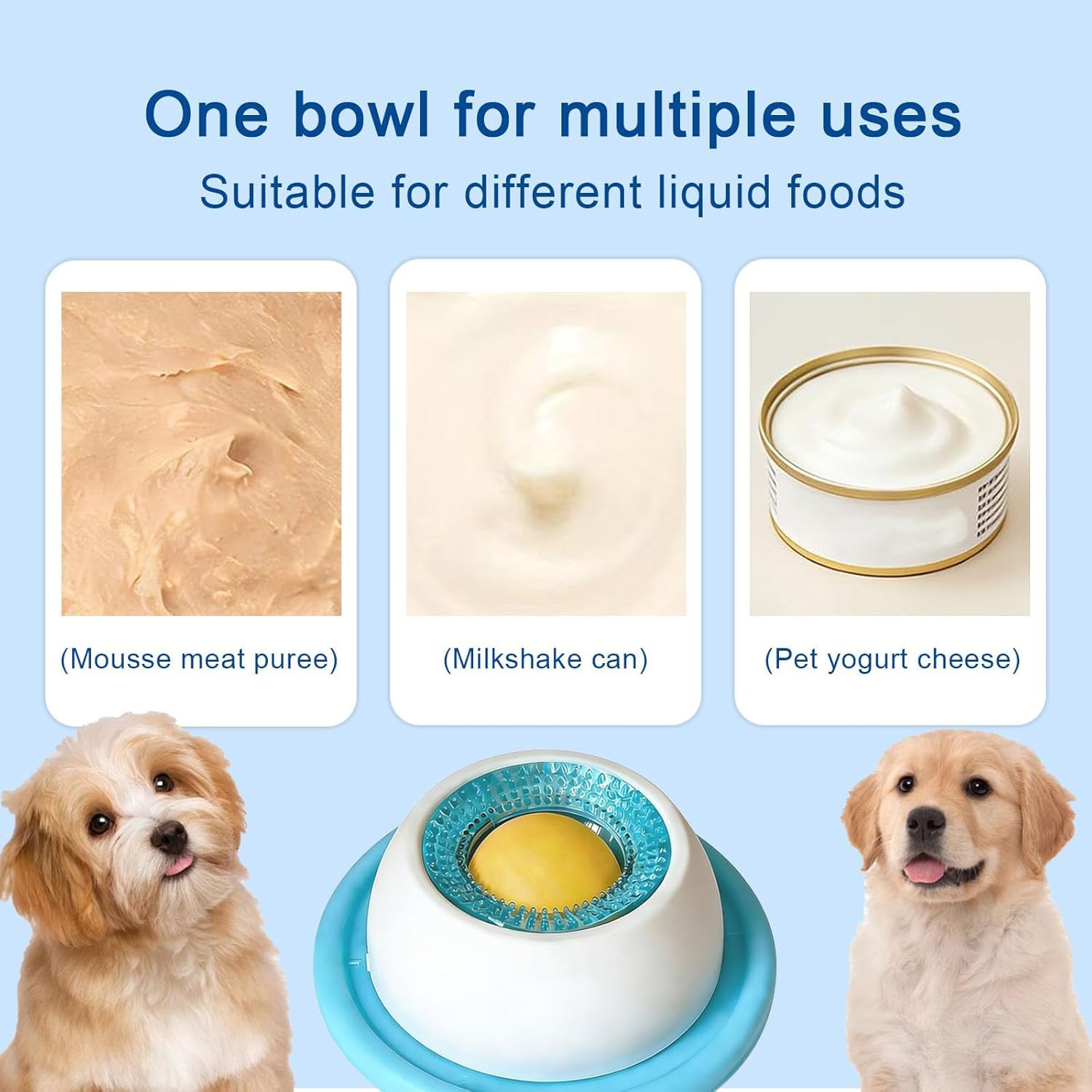 Pet Lick Bowl for Dogs Cats, Liquid Food Slow Feeder, Dog Licks Roll Ball, Non-Slip Licking Bowl Enrichment Toys for Dog — view 4