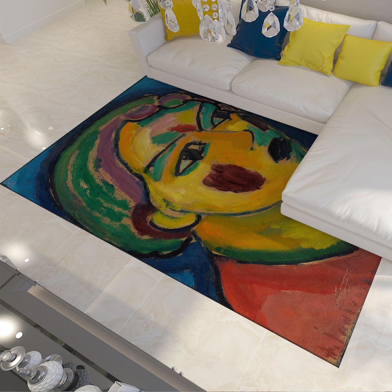 Tapis pour salon lavable fini les glissades avec ce tapis coloré antidérapant