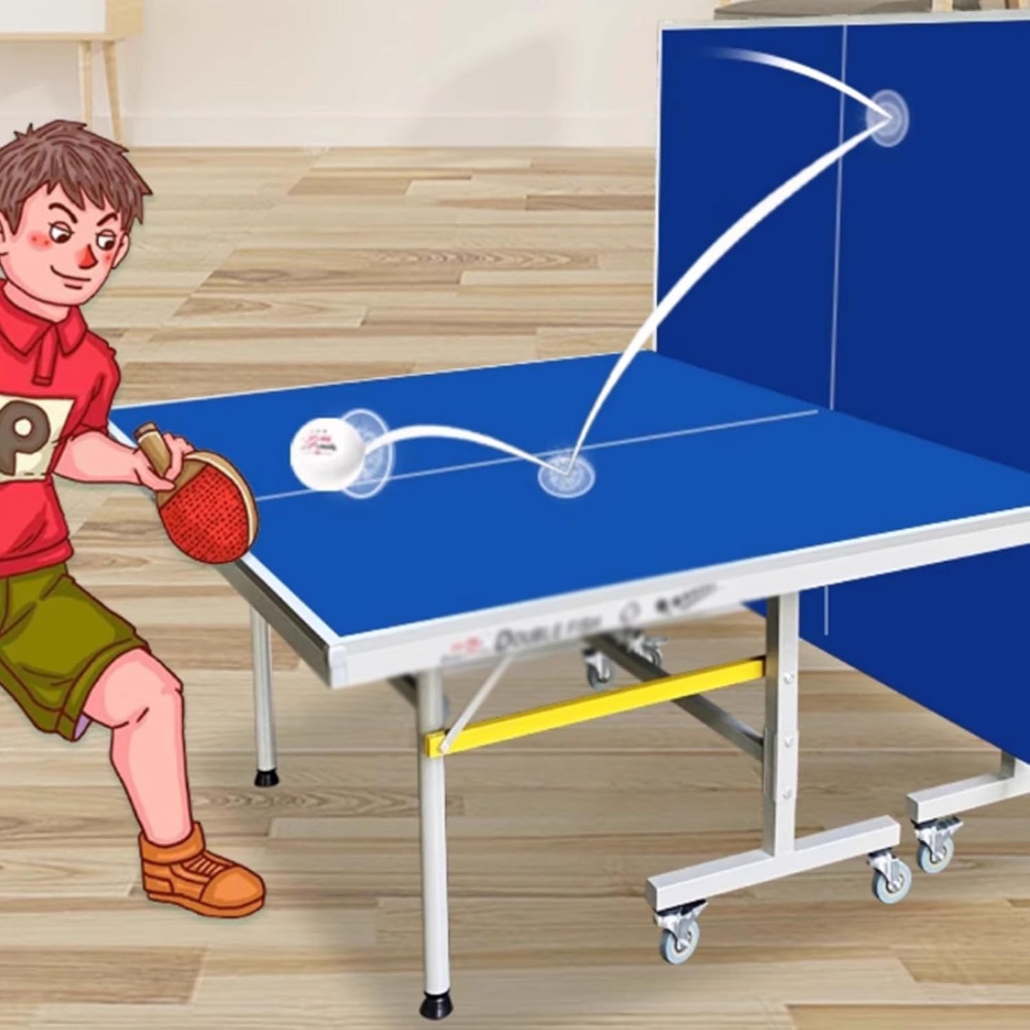 288 Ping Pong Table Standard 25mm Green Panel Foldable Mobile Ping Pong Table for Home Indoor Use