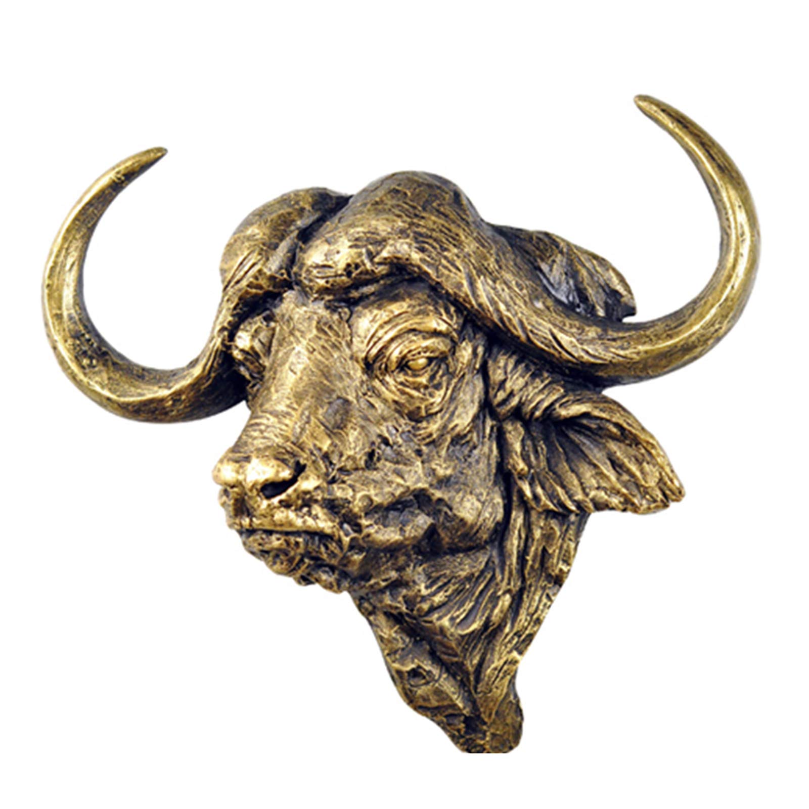 YXCQHZM Animal Head Wall Hanging 3D Craft Lion Horse Sculpture Hanging Animal Head Art Ornament for Garden Children's Bedrooms (38cm,Cow)