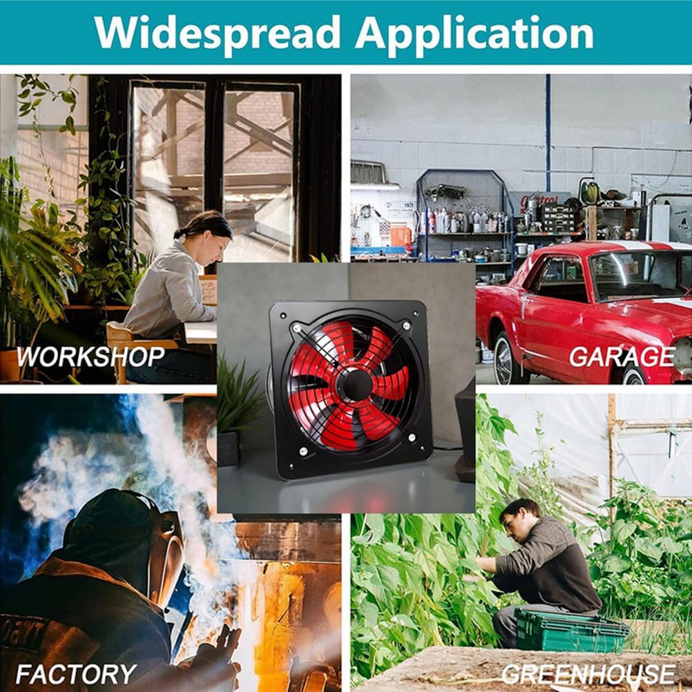 14 inches, Low Noise Ventilation Extractor Exhaust Fan 10-16 Inch Through Wall Extractor Exhaust, with Adjustable Speed Switch Easy to Install and Clean