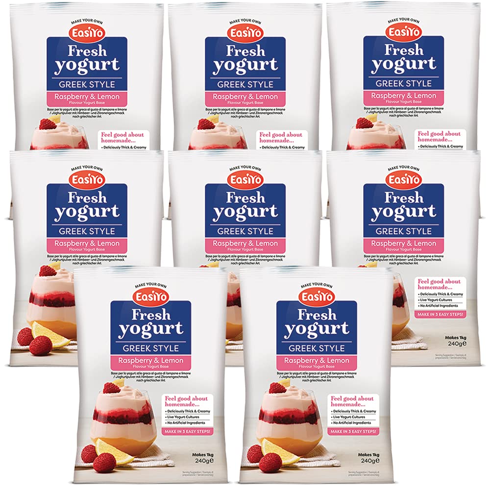 EasiYoGreek Style Raspberry & Lemon - 8 Sachet Pack