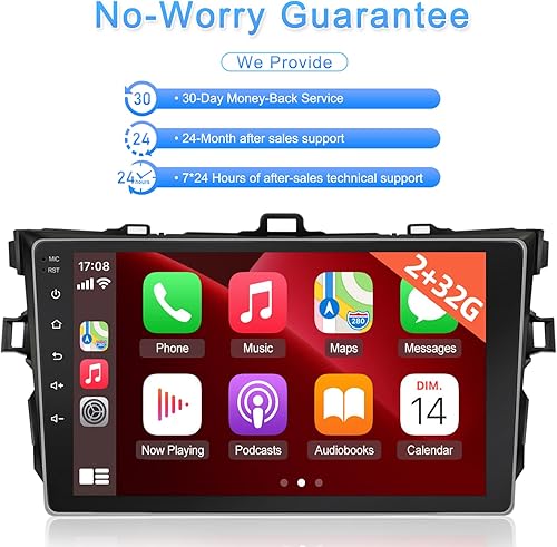 Miniatura 7 de Estéreo de coche Android para Toyota Corolla 2006 2007 2008 2009 2010 2011 2012, radio de pantalla táctil de 9 pulgadas con Apple Carplay y Android