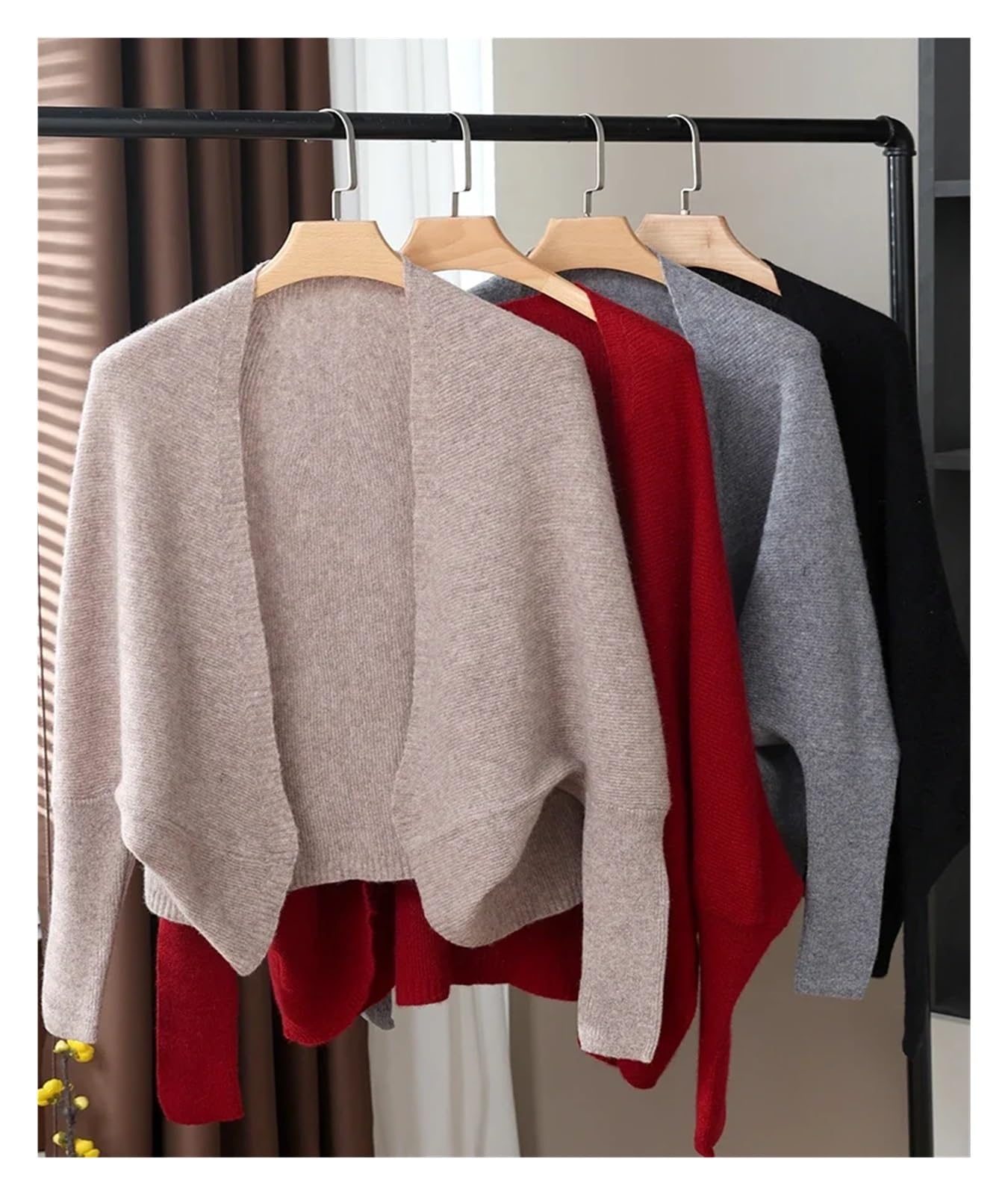 Scialle Lavorato a Maglia Poncho con Scialle Lavorato a Maglia in Lana Oversize Stile Vecchio Denaro Mantello da Donna Spesso Casual Morbido e Caldo Cappa Accogliente Cardigan Invernale(Red)