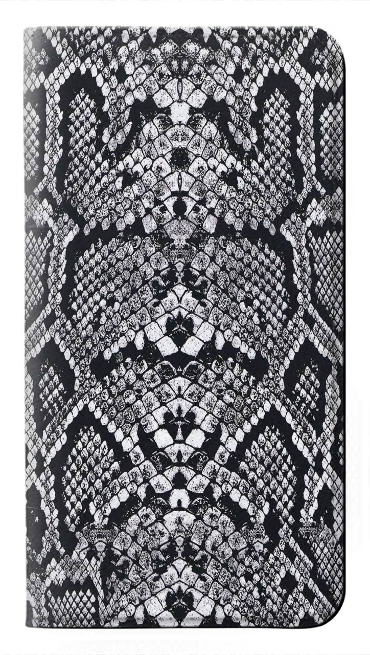 Housse iPhone 15 Pro effet cuir de serpent blanc chic avec fentes cartes - 5