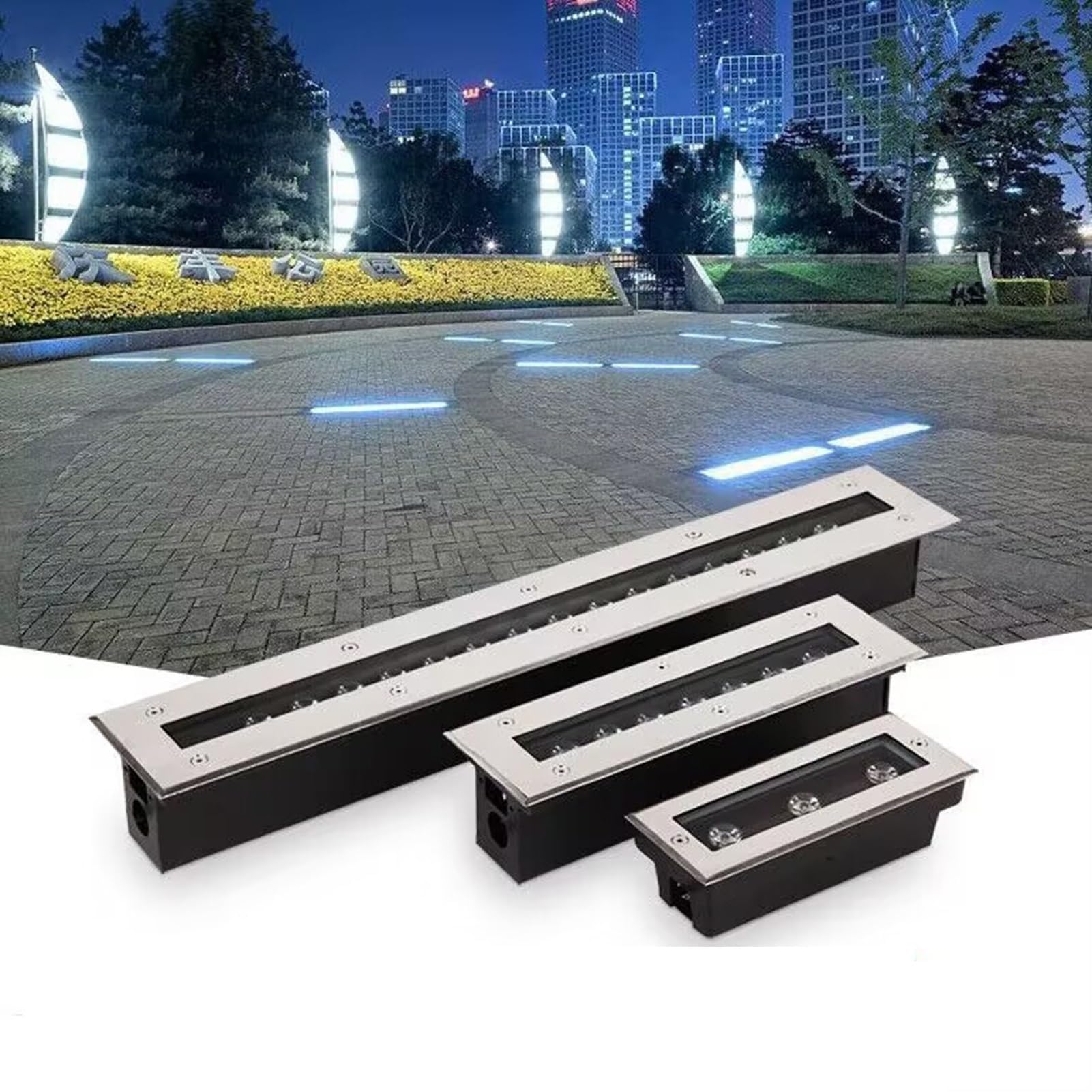 Focos Suelo Led - Luces LED Para Paisajismo, Foco LED Rectangular Empotrable Para Exteriores, Lámpara De Pie Para Iluminación De Caminos Impermeable IP65, Para Patios Y Terrazas(Green,85-245V(24W))