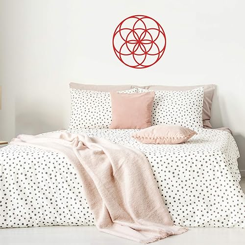 Miniatura 2 de Calcomanía de vinilo para pared, patrón de círculo de semilla de la vida, 23 x 23 pulgadas, geometría sagrada moderna para el hogar, dormitorio,