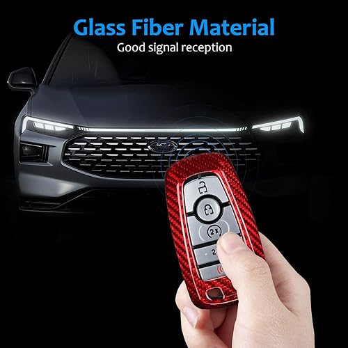 Miniatura 5 de Funda con textura de fibra de carbono real para Ford Ecosport Edge Escape Explorer F-150 Raptor F-250 F-350 F-450 F-550 Fusion Mondeo Mustang