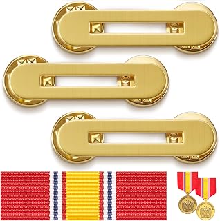 Landical 3 Pcs Military Ribbon Holding Bar 1/2/3 Ribbon Mounting Bar Rack Military Brass Mount Holder for Active Duty Uniform