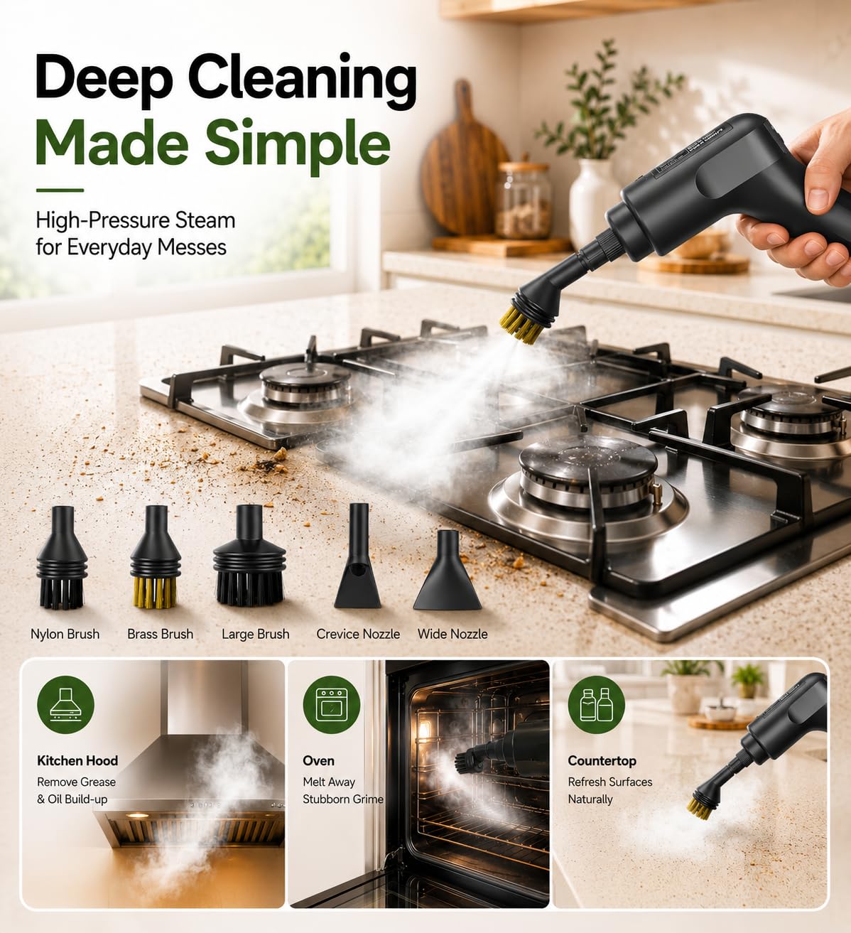 pulitore a vapore verde 1600ml TC-SC-08