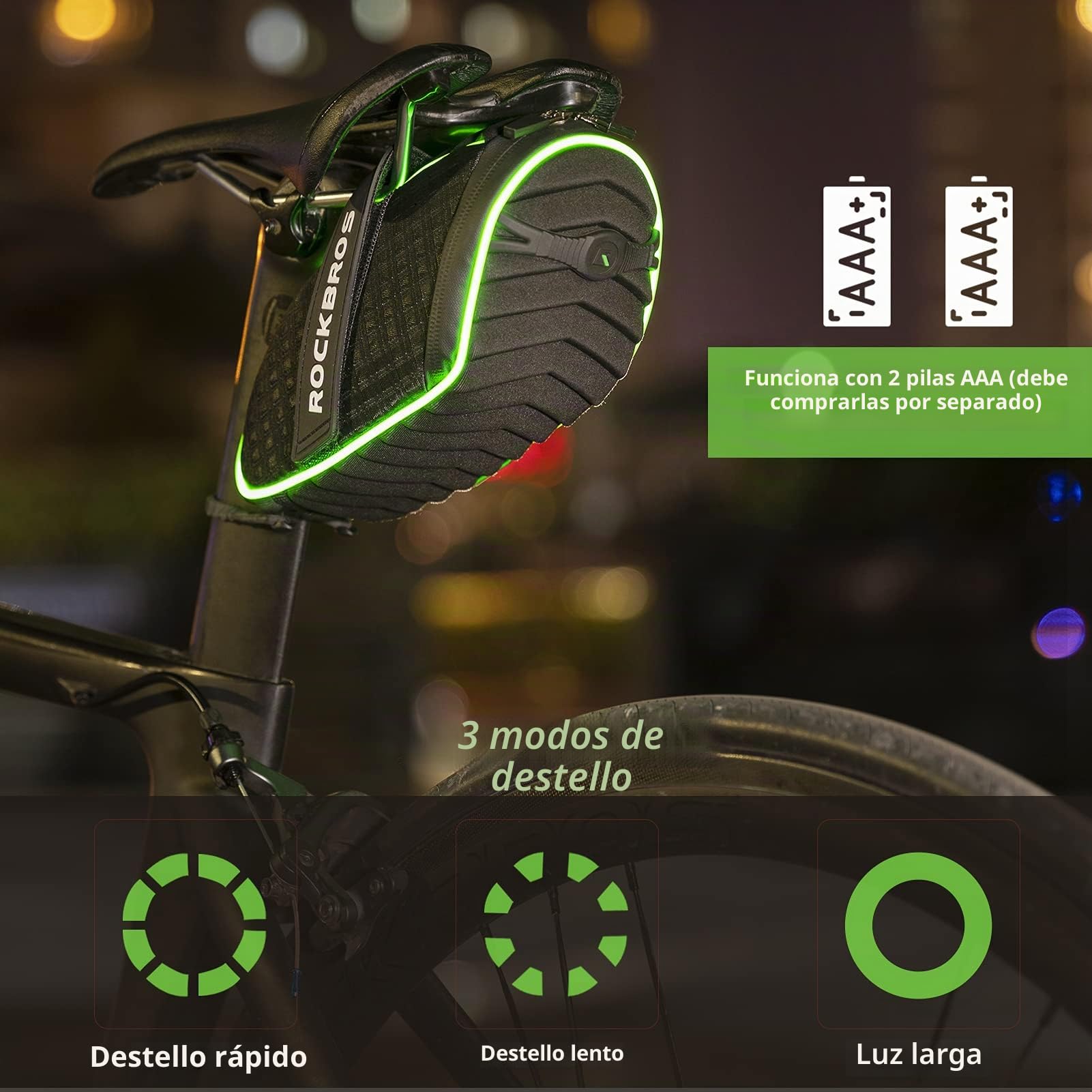 ROCKBROS Bolsa Sillín de Bicicleta, Alforja bajo Asiento a Prueba de Agua Alta Visibilidad para Bicicleta Carretera MTB Ciclismo