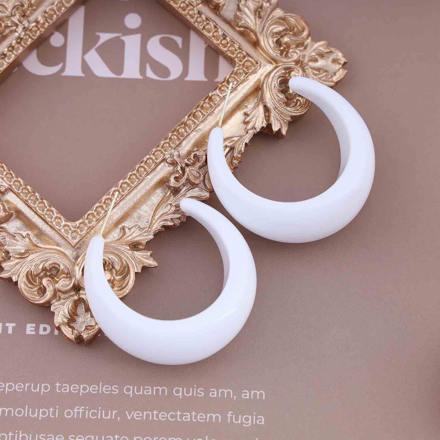 Boho Colorful Chunky Hoop Earrings Acrylic Circle Hoop Earrings Blue Circle Dangle Earrings Candy Color C Shape Earrings Jewelry for Women - Image 3