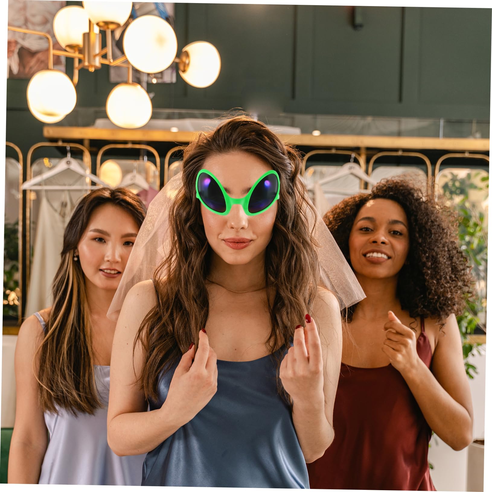 OFFSCH 5sets Funny Alien Sunglasses Alien Cosplay Eyeglasses Party Decorations Stylish Props 2pcs*5