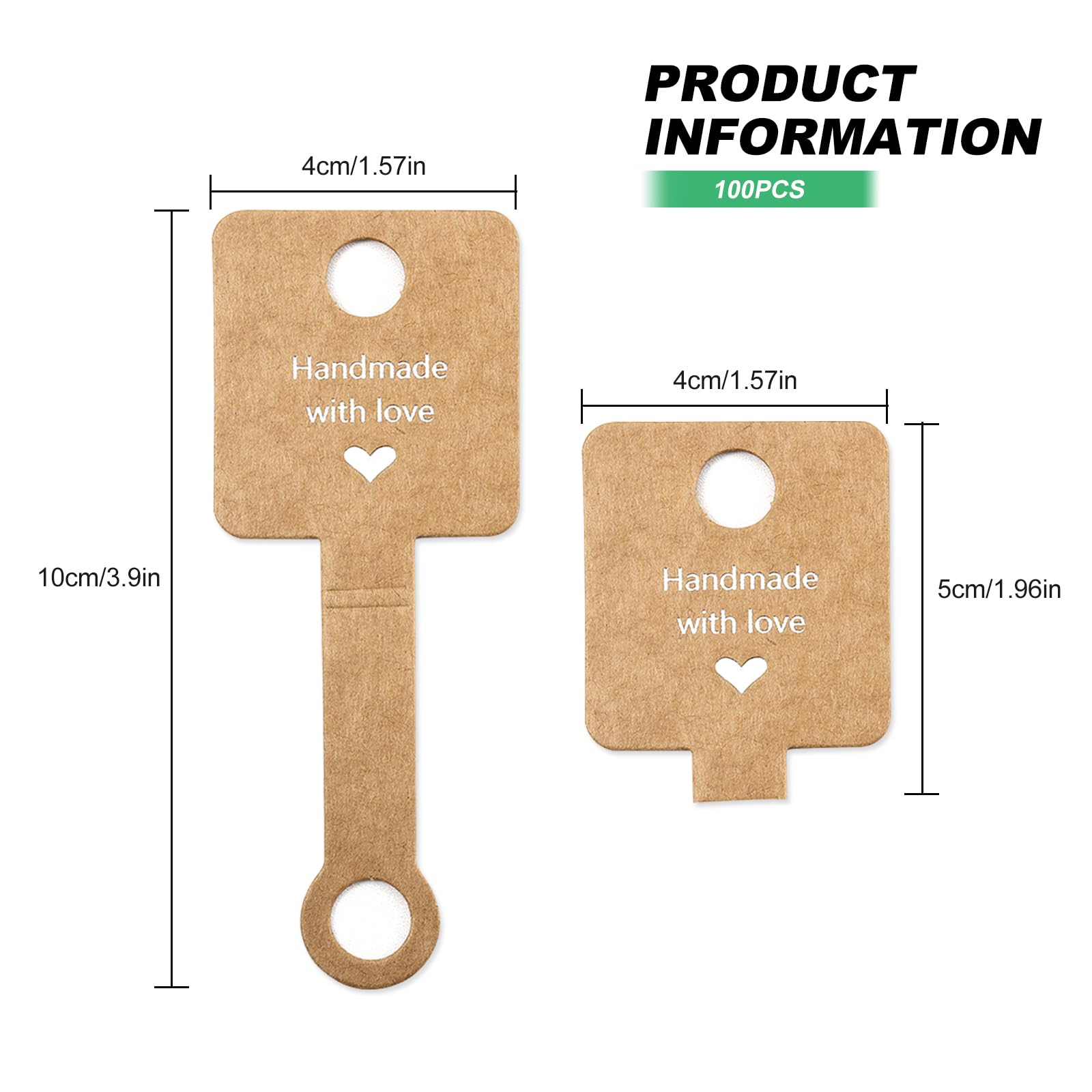 ReaJoys Bracelet Display Cards, 100pcs Necklace Jewellery Display Cards Handmade Bracelet Packaging Card for Keychain Earring Displaying