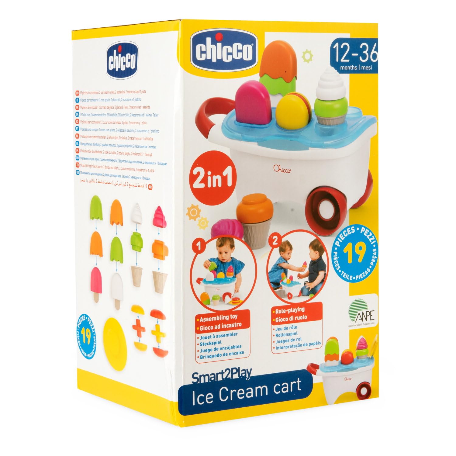 Chicco 00012149000000 Ice Cream Cart Game, wielokolorowa