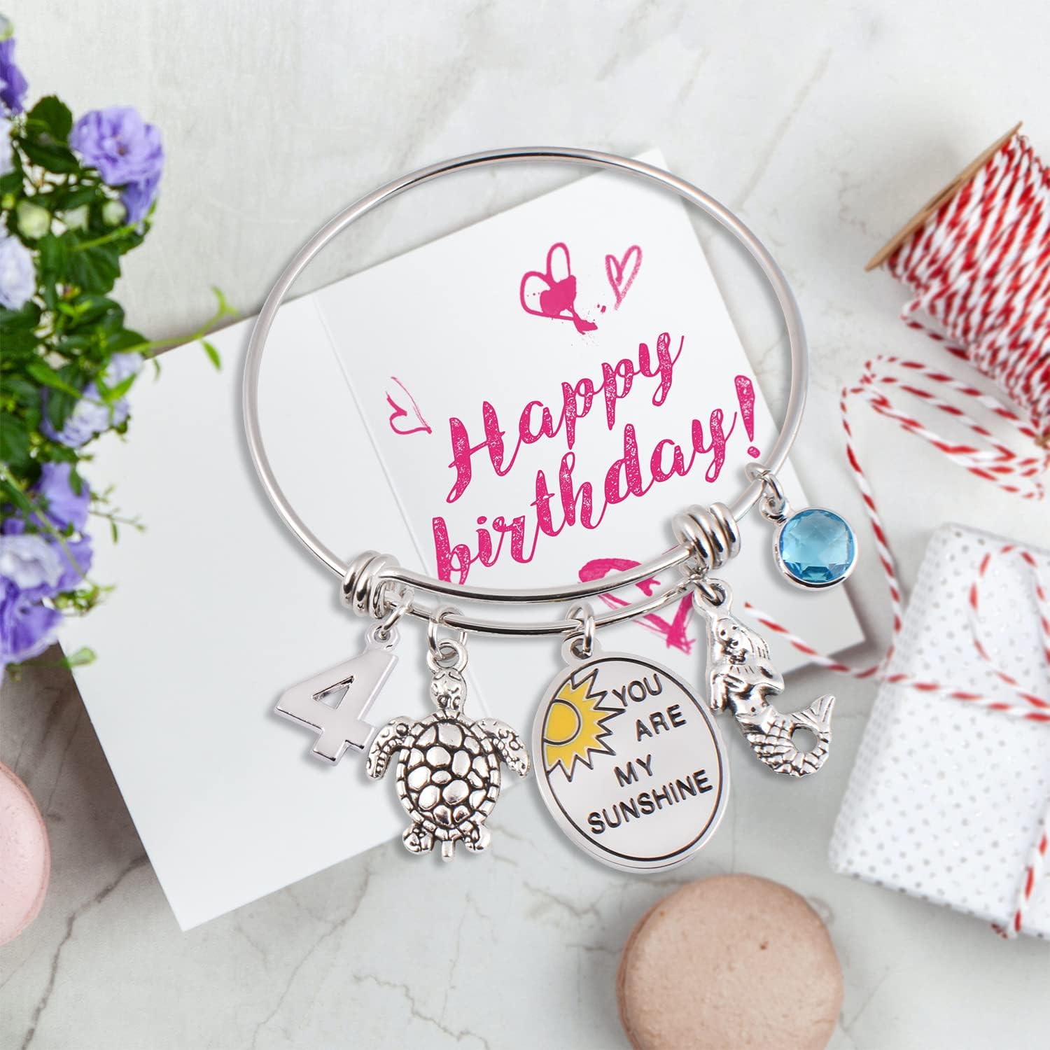 Silver/14k Gold Plated Birthday Bracelet, Natural Healing Crystal Bracelet Gifts for Her Birthday for Daughter Granddaughter Friends Mom Grandma Sister - Image 5