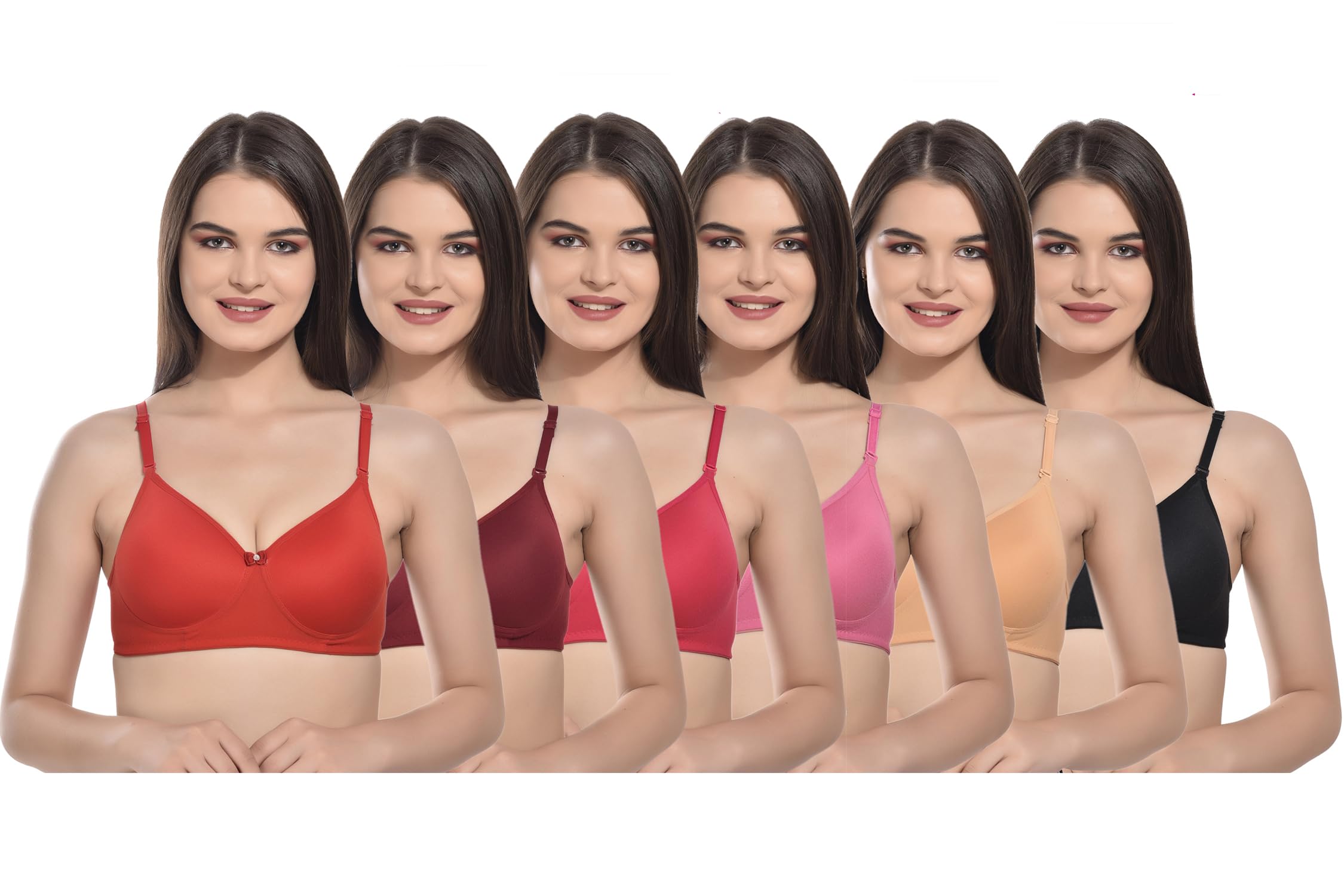 BEAUTY LOVEBra for Women (50+Years of Legacy Women's 100% Nylon Heavily Padded Wire Free Bra, Adjustable Strap, Seamless Bra for Everyday Use