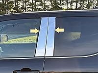 Vista 3 de Juego de cubiertas exteriores de acero inoxidable para postes de pilar compatible con Chrysler Pacifica Minivan de 5 puertas 2021 2022 2023 2024