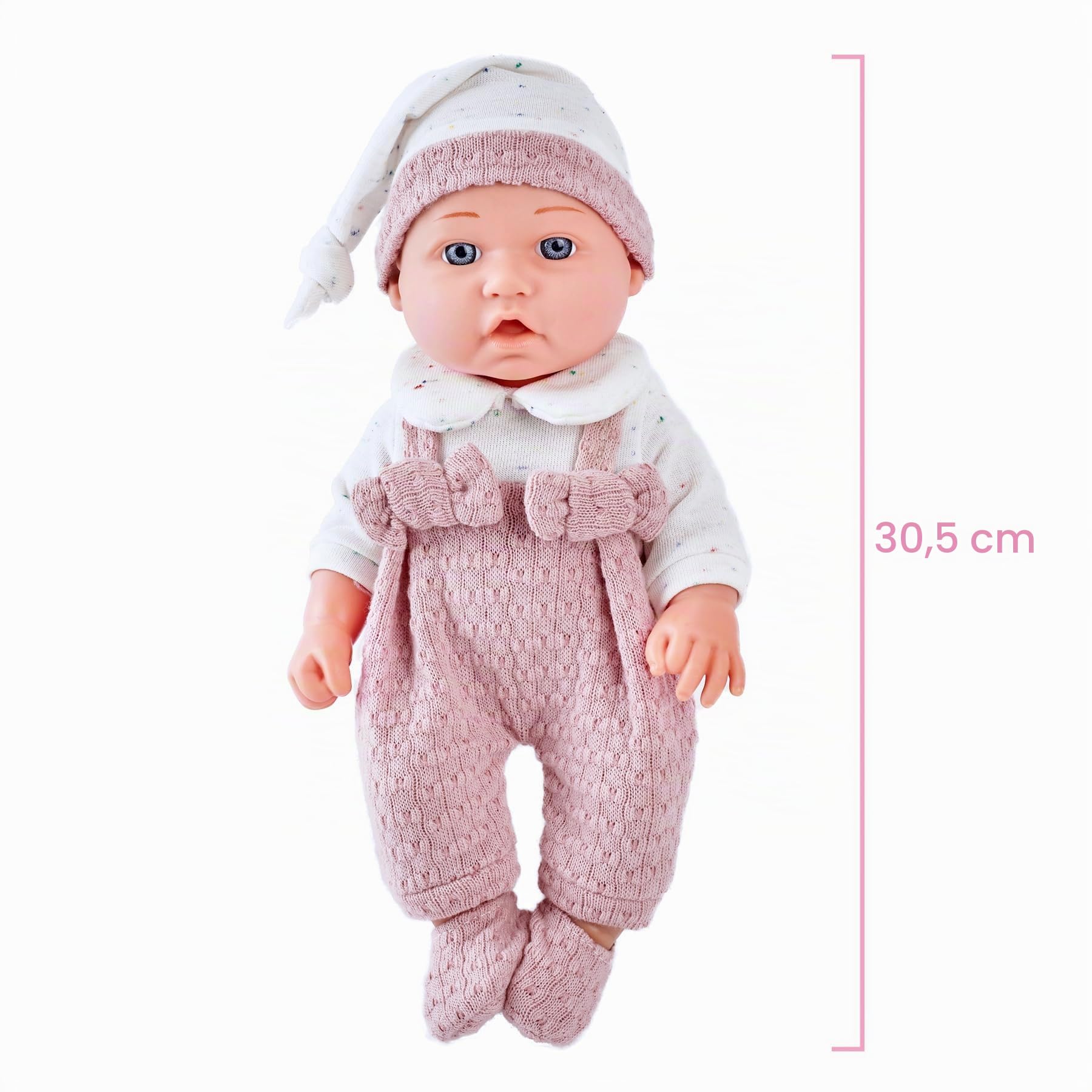 Set di Bambole per Ragazze da 30cm: Include Biberon, Ciuccio, Abiti, Coperta Morbida e Accessori Completi per il Gioco di Finzione, Ideale per Bambini dai 3 Anni In Su.