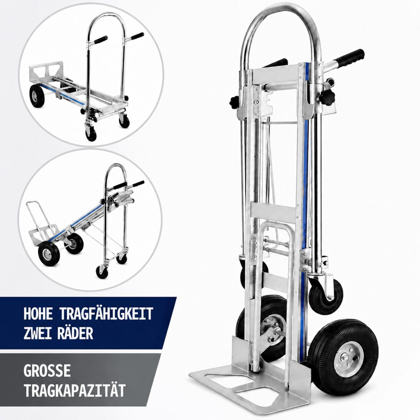 Klappbare Aluminium-Transportkarre mit Treppenrutsche und Kunststoffrädern |