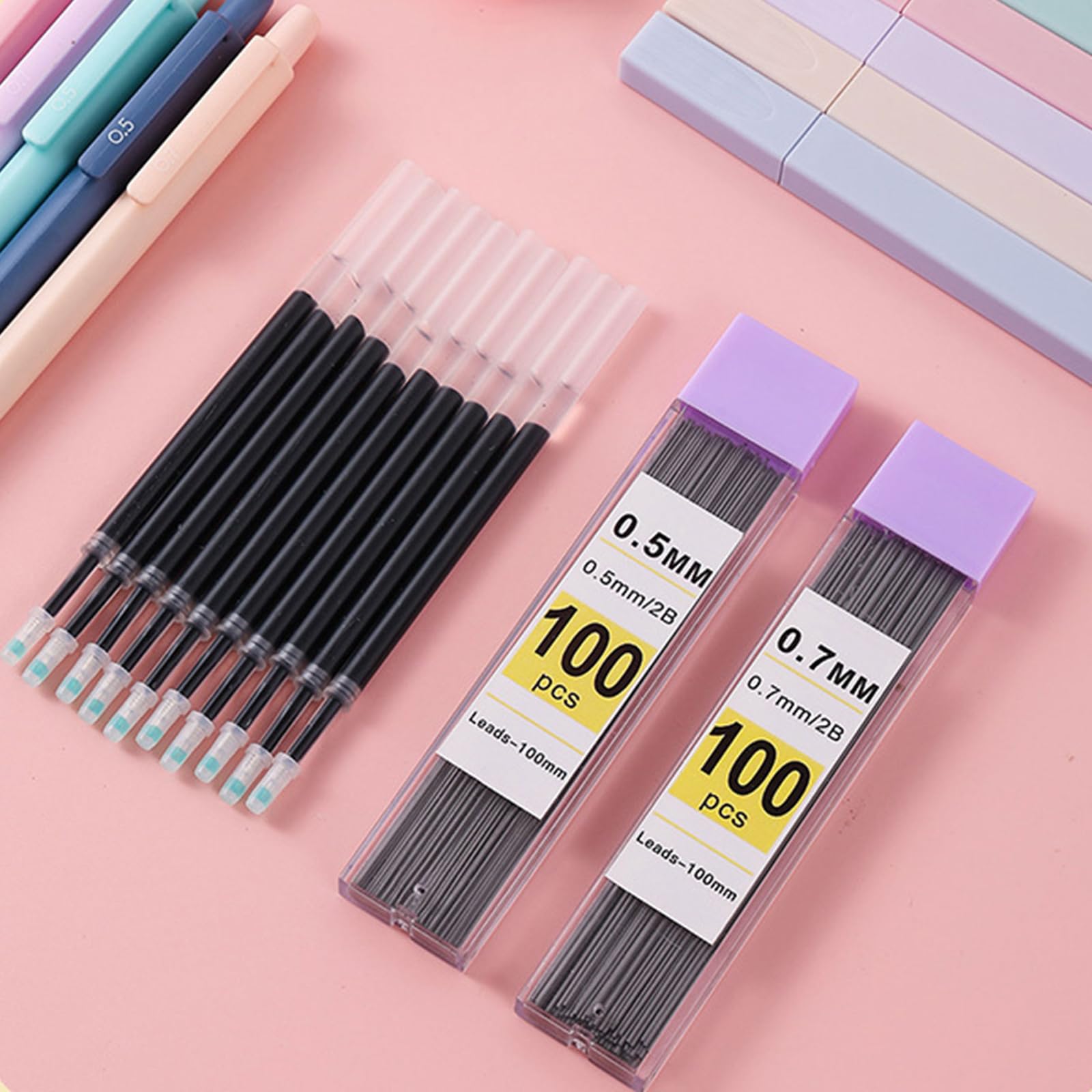 Ensemble cadeau fournitures scolaires papeterie trousse surligneurs stylo gel bureau pour étudiants et artistes cadeau avec trousse à crayons stylo gel pour étudiants