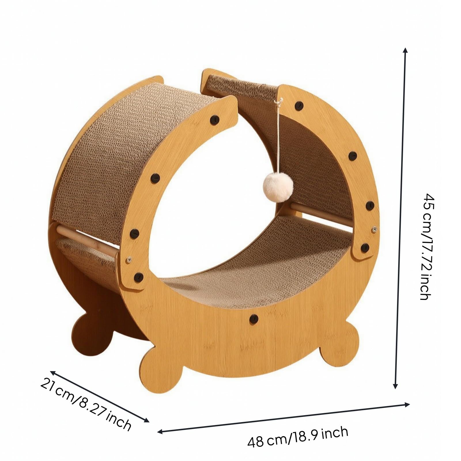 Mueble Rascador con Juguete, Style to 2, 48 × 21 × 45 Cm