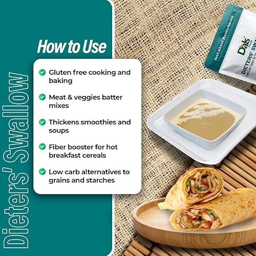 Miniatura 5 de Dals Foods Dieters' Swallow, Healthy Nutritious Fufu | Harina 100% natural, fibra baja en carbohidratos y mezcla de proteínas, sin gluten para