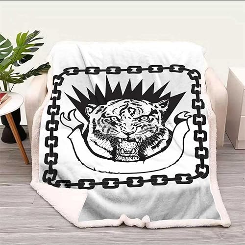 Miniatura 2 de Animal Doodle Cobijas Calientes para Invierno - Mantas decorativas para sofá, cama, sofá, tamaño individual, 59 x 70.8 pulgadas