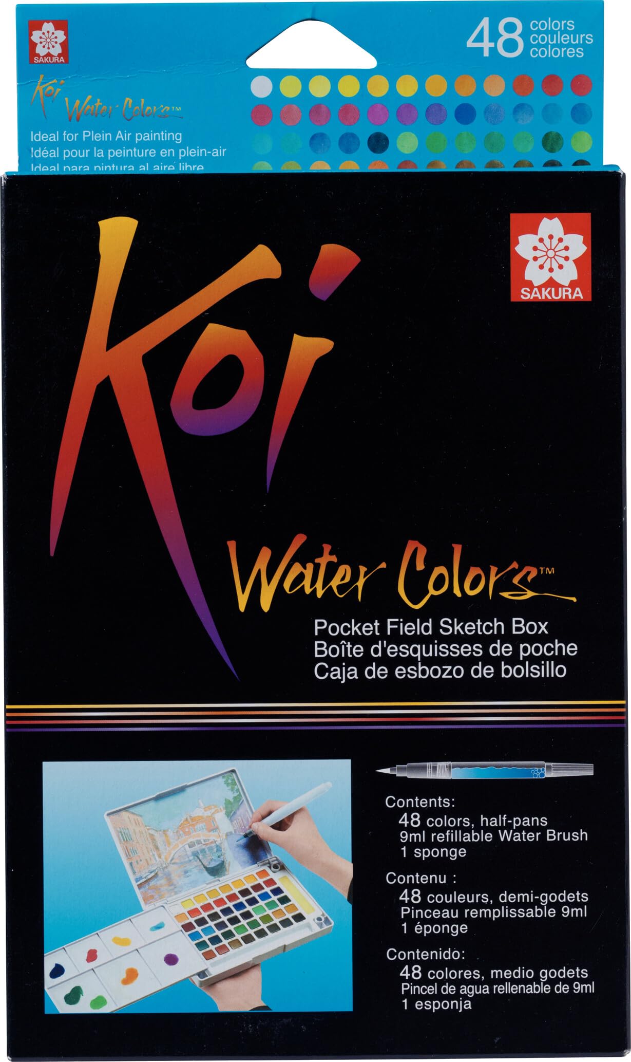 Amazon.com: SAKURA XNCW-48N Koi Watercolor Field 48 Color Sketch Set